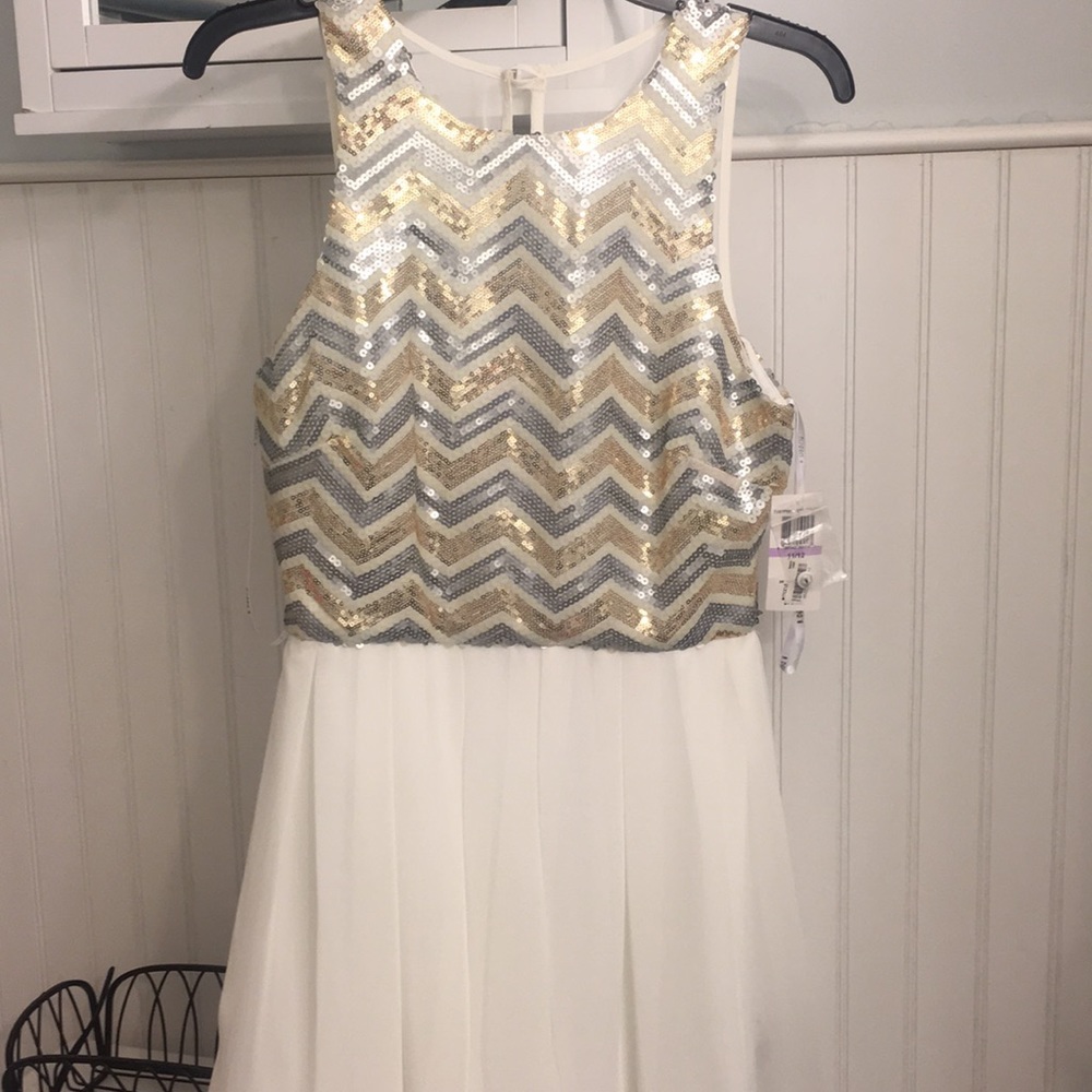 Sparkly white and silver dress